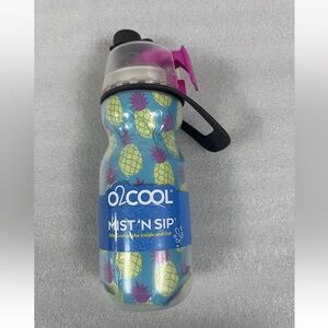 O2COOL Water Bottle 2-in-1 Mist 'N Sip Misting Function 12 Oz BPA Free